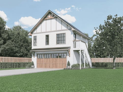 A garage in Atlanta, Georgia, converted into an accessory dwelling unit.