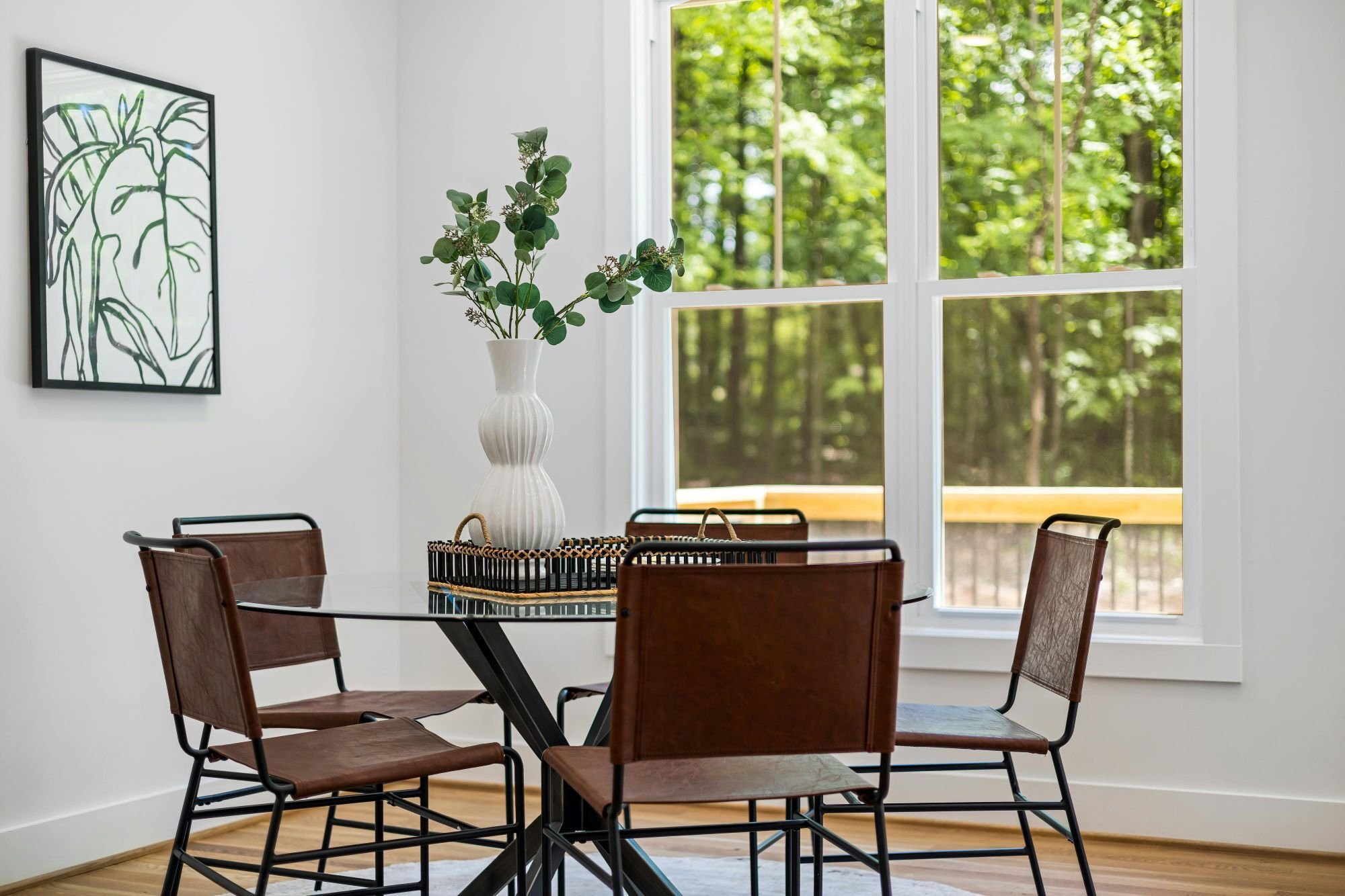 Stock Image of Interior of Modern Living Room with Large Windows