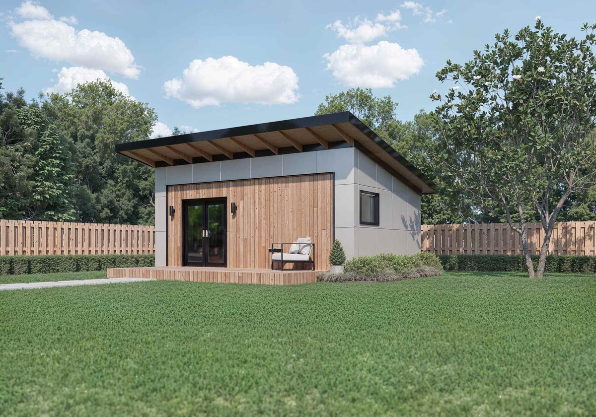 Modern custom ADU with wood siding and flat roof by Smart Spaces ADUs in Brookhaven, GA - rendering (2)